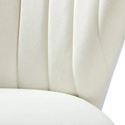 HULALA HOME Velvet Dining Chairs, Modern Small Armless Accent Chair With Gold Metal Legs, Living Room Upholstered Cute Side Chair, Elegant Tufted Back Vanity Chair For Bedroom/Beauty Room-Ivory -Songmics Furniture Shop 41k7D6GWCHL