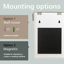 Mount Delectable Magnetic Lint Bin For Laundry Room Metal Wall Mounted Trash Can With Lid For Dryer – Farmhouse Style Laundry Storage And Organization – (White) -Songmics Furniture Shop 41k8WGIl3ML