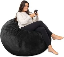 Milliard Big Ultra Supportive Stuffed Bean Bag Chair Couch For Adults And Kids Filled With Shredded Foam (Grey) -Songmics Furniture Shop 41k8kouhbL. AC