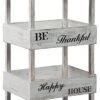Signature Design By Ashley Yulton Farmhouse Shelf With Storage Trays, Antique White