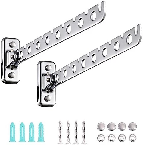 ASHOP Laundry Hangers Wall Mount Clothes Hanger Rack Laundry Room Clothes Hanger Wall Mounted Clothes Rack Stainless Steel Clothes Hooks With Swing Arm Laundry Hanger Dryer Rack Folding Hanger 2 Pack 5 ASHOP Laundry Hangers Wall Mount Clothes Hanger Rack Laundry Room Clothes Hanger Wall Mounted Clothes Rack Stainless Steel Clothes Hooks With Swing Arm Laundry Hanger Dryer Rack Folding Hanger 2 Pack - Image 5