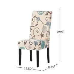 Christopher Knight Home Arabella Fabric Club Chair, White And Blue Floral & Pertica Fabric Dining Chairs, 2-Pcs Set, White And Blue Floral -Songmics Furniture Shop 41ka04AVovL