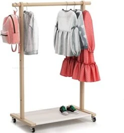 VOGUSLAND Dress Up Rack With Storage Shelf, Kids Clothing Rack With Caster Wheels, Child Garment Rack For Small Space -Songmics Furniture Shop 41kaq7DGrUL. AC