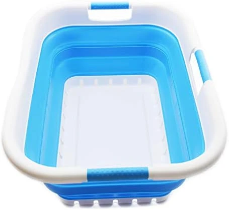 SAMMART 41L Collapsible 3 Handled Plastic Laundry Basket - Foldable Pop Up Storage Container/Organizer - Portable Washing Tub - Space Saving Hamper/Basket (3 Handled Rectangular, Grey/Dark Grey) 11 SAMMART 41L Collapsible 3 Handled Plastic Laundry Basket - Foldable Pop Up Storage Container/Organizer - Portable Washing Tub - Space Saving Hamper/Basket (3 Handled Rectangular, Grey/Dark Grey) - Image 11