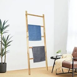 Owlgift Blanket Ladder Wooden Decorative, Rustic Blanket Ladder, Farmhouse Towels Holder Rack, Wall Leaning Ladders, Ladder Shelf Stand 8 Owlgift Blanket Ladder Wooden Decorative, Rustic Blanket Ladder, Farmhouse Towels Holder Rack, Wall Leaning Ladders, Ladder Shelf Stand -Songmics Furniture Shop 41kfsoJhNnL