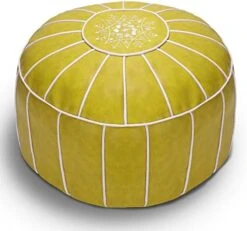 Bohepuffex Handmade Moroccan Pouf Foot Stool Round & Large Storage Cover Bohemian Style Ottoman An Exotic Décor For Living Room Bedroom Or Wedding Gifts Faux Leather Unstuffed Only Cover (color Block) -Songmics Furniture Shop 41kh k3w oL. AC