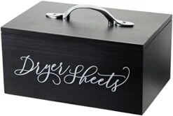 Dryer Sheet Container With Lid For Laundry Room Organization – Wooden Dryer Sheets Holder – Farmhouse Laundry Room Decor – Cute Modern Laundry Room Organization And Storage (Stylish Black) -Songmics Furniture Shop 41kjIsW3gL. AC