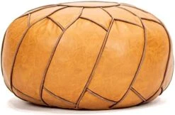 Moderner Faux Leather Pouf Unstuffed Ottoman Moroccan Footstool, Floor Footrest Cushion, Storage Solution - Natural Brown Color (Cognac, 23x11) -Songmics Furniture Shop 41kl2dNmWQL. AC