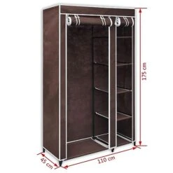 VidaXL 43" Portable Closet Wardrobe Clothes Rack Storage Organizer Shelf Brown -Songmics Furniture Shop 41klbRy40DL