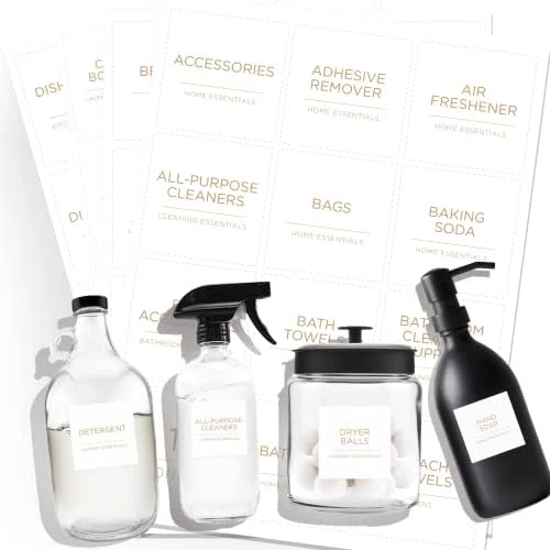 V2croft 144 PCS Minimalist Laundry Room Labels Set, Water Resistant Stickers,Water/Oil Resistant Stickers For Laundry Room, Linen Closet Home Bathroom And The Beauty Organization(Black 7 V2croft 144 PCS Minimalist Laundry Room Labels Set, Water Resistant Stickers,Water/Oil Resistant Stickers For Laundry Room, Linen Closet Home Bathroom And The Beauty Organization(Black - Image 7