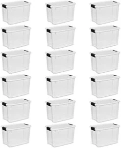 Sterilite 30 Quart Clear Plastic Stackable Storage Container Bin Box Tote With White Latching Lid Organizing Solution For Home & Classroom, 24 Pack 26 Sterilite 30 Quart Clear Plastic Stackable Storage Container Bin Box Tote With White Latching Lid Organizing Solution For Home & Classroom, 24 Pack -Songmics Furniture Shop 41koWM4AyWL. AC