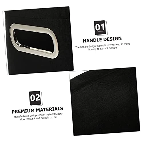 STOBAZA Container Dirty Clo Baskets Holder Black Non- Wardrobe Containers Bedroom Fabric With Kids Organizing Bin Tabletop Multifunctional Garment Magazine Basket Living Handles 3 STOBAZA Container Dirty Clo Baskets Holder Black Non- Wardrobe Containers Bedroom Fabric With Kids Organizing Bin Tabletop Multifunctional Garment Magazine Basket Living Handles - Image 3