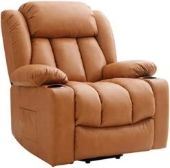 LEISLAND Power Lift Chairs Recliners For Elderly, Breathable Leather Recliner Chairs With Massage And Heat, Lay Flat Sleeper Chair With Cup Holder,OKIN Motor,USB Charge Port, Remote Control(Beige) -Songmics Furniture Shop 41kre2 uq7L. AC