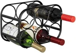 Buruis 6 Bottle Countertop Wine Rack - Wine Holder For Red White Wine Storage - Freestanding Metal Wine Rack - Modern Tabletop Bottle Holder - Black -Songmics Furniture Shop 41kun2gHGLL. AC