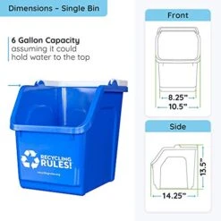 Recycling Rules! 6 Gallon Stackable Recycling Bin Container In Blue, Eco-Friendly BPA-Free Handy Recycler With Handle, 2-Pack 14 Recycling Rules! 6 Gallon Stackable Recycling Bin Container In Blue, Eco-Friendly BPA-Free Handy Recycler With Handle, 2-Pack -Songmics Furniture Shop 41kvOdTFtpL