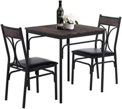 VECELO 5 Piece Kitchen Table Room,Dinette,Breakfast Nook,Industrial Style 4, Vintage Brown, Dining Set For 4 -Songmics Furniture Shop 41l PqgehwS. AC