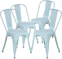 Metal Dining Chairs Indoor-Outdoor Stackable Chic Restaurant Side Bistro Chair Set Of 4, 18 Inch Seat Height, 330LBS Weight Capacity Cafe Tolix Kitchen Farmhouse Pub Trattoria Industrial Bar Chairs 22 Metal Dining Chairs Indoor-Outdoor Stackable Chic Restaurant Side Bistro Chair Set Of 4, 18 Inch Seat Height, 330LBS Weight Capacity Cafe Tolix Kitchen Farmhouse Pub Trattoria Industrial Bar Chairs -Songmics Furniture Shop 41l8jjRdcSL. AC