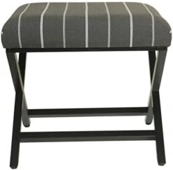 Homepop Home Decor | Modern Square Ottoman With Metal X Base | Ottoman For Living Room & Bedroom | Decorative Home Furniture (Tan And Cream Awning Stripe) -Songmics Furniture Shop 41lAsRvfBWL. AC