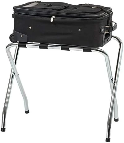 IRIS USA Steel Folding Foldable Luggage Rack Suitcase Stand Shelf With Support Bar, Space Saving For Guest Room, Bedroom, Hotel, Holds Up To 110 Lbs, Chrome Silver 6 IRIS USA Steel Folding Foldable Luggage Rack Suitcase Stand Shelf With Support Bar, Space Saving For Guest Room, Bedroom, Hotel, Holds Up To 110 Lbs, Chrome Silver - Image 6