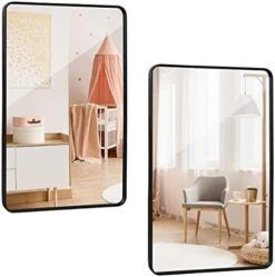 ZenStyle Black Metal Framed Rectangular Wall Mirror 22" X 30" Bathroom Mirror With Peaked Trim For Entryways, Bathrooms, Living Rooms 15 ZenStyle Black Metal Framed Rectangular Wall Mirror 22" X 30" Bathroom Mirror With Peaked Trim For Entryways, Bathrooms, Living Rooms -Songmics Furniture Shop 41lZ7yahRiL. AC
