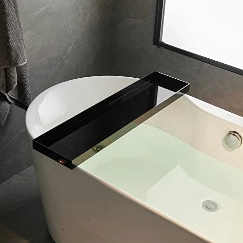 Acrylic Bathtub Tray Black Tub Rack - Bath Tub Shelf For Bathroom To Hold Book, Phone, Candle, Wine & Tablet - Waterproof Caddy Bathroom Accessories, Beelee BA0033B 1 Acrylic Bathtub Tray Black Tub Rack - Bath Tub Shelf For Bathroom To Hold Book, Phone, Candle, Wine & Tablet - Waterproof Caddy Bathroom Accessories, Beelee BA0033B
