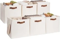 StorageWorks 13x13 Storage Cubes, Collapsible Storage Bins Organizer For Closet, Fabric Storage Box With PU Handles, Beige, 4-Pack 20 StorageWorks 13x13 Storage Cubes, Collapsible Storage Bins Organizer For Closet, Fabric Storage Box With PU Handles, Beige, 4-Pack -Songmics Furniture Shop 41ltZfuRNeL. AC