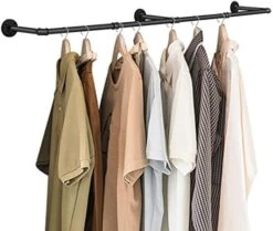 Yawinhe Industrial Pipe Clothes Rack,38in Heavy-Duty Wall Mounted Hanger Rod,Space Saving Wall Mounted Hanger,Multi-Purpose Hanger Rod For Laundry, Living Room And Closet, Black,1 Pack -Songmics Furniture Shop 41m4mKXefaL. AC