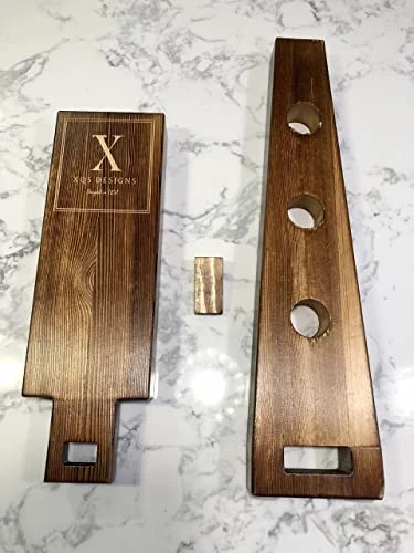 Handmade Wine Rack | Classic Rustic Design | Solid Pine Wood | Burnt Finish With Clear Coat | Three 750ml Bottles | Collapsible For Storage (Burnt) 3 Handmade Wine Rack | Classic Rustic Design | Solid Pine Wood | Burnt Finish With Clear Coat | Three 750ml Bottles | Collapsible For Storage (Burnt) - Image 3