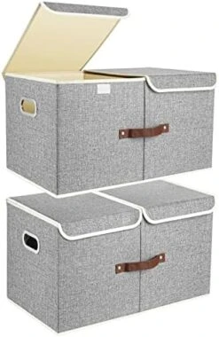 TYEERS Extra Large Collapsible Storage Bins With Lids And Compartments, Organizing Bins For Closet Storage, Clothes Storage, Cube Organizer For Home Office Storage - 2 Pack - Black 22 TYEERS Extra Large Collapsible Storage Bins With Lids And Compartments, Organizing Bins For Closet Storage, Clothes Storage, Cube Organizer For Home Office Storage - 2 Pack - Black -Songmics Furniture Shop 41m8y53VpcL. AC