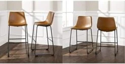Walker Edison Douglas Urban Industrial Faux Leather Armless Dining Chairs, Set Of 2, Whiskey Brown -Songmics Furniture Shop 41mAGz5ViTL. AC