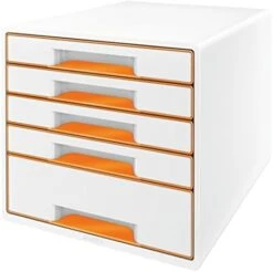 Leitz 52142036 A4"Wow" Cube 5 Drawers Filling Unit - White/Blue -Songmics Furniture Shop 41mDvdCdyiL. AC 1
