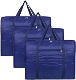 AARON INC Parachute Fabric Moisture Proof Multi-Purpose 156L Extra Large Storage Bag/Blankets Storage Bag/Clothes Storage Organizer With Zip And Durable Handle With Small Pocket Blue -Songmics Furniture Shop 41mL5QgrtIL. AC