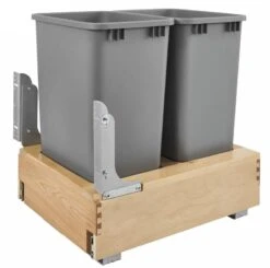 Rev-A-Shelf 4WCBM-2430DM-2 Double 30-Quart Maple Bottom Mount Kitchen Pullout Trash Can Waste Container With Soft Open & Close Slide System, Silver 19 Rev-A-Shelf 4WCBM-2430DM-2 Double 30-Quart Maple Bottom Mount Kitchen Pullout Trash Can Waste Container With Soft Open & Close Slide System, Silver -Songmics Furniture Shop 41mOz30wOCL