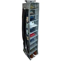 Dash THE ULTIMATE HAT RACK 10 Shelf Hanging Closet Hat Organizer For Hat Storage - Keep Your Baseball Caps And Baseball Hats In Great Condition - Hat Holder & Baseball Cap Organizer W/Tie & Belt Side Hooks