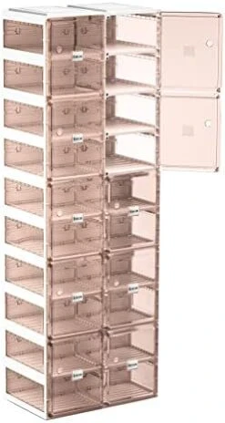 BINSIO Shoe Rack Closet Organizer And Storage, Portable Shoe Rack For Entry Way, Foldable Shoe Boxes, Fast Easy Assemble Shoe Cabinet, One Piece Sturdy Plastic Shoe Shelf, Clear Brown Doors, 6 Tiers 15 BINSIO Shoe Rack Closet Organizer And Storage, Portable Shoe Rack For Entry Way, Foldable Shoe Boxes, Fast Easy Assemble Shoe Cabinet, One Piece Sturdy Plastic Shoe Shelf, Clear Brown Doors, 6 Tiers -Songmics Furniture Shop 41mSUaI6Q0L. AC