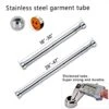 AUSGLEIFEN 18 To 30 Inches Adjustable Closet Rod, Wall Mounted Hanging Rod For Closet, Premium 304 Stainless Steel Closet Pole Closet Bar With Socket Set For Wardrobes,small