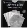 Vinyl Record Inner Sleeves 100 Pack For 12" Lp, 3-Ply Anti Static Soft Inner Sleeve With Archival Paper Enclosed For 33 RPM LP Protection (12" 100P)