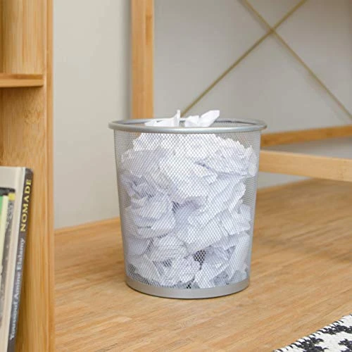 Relaxdays Metal Trash Can, Mesh Waste Basket, Paper Bin, 23 Cm Ø, Height 24 Cm, Black 1 Relaxdays Metal Trash Can, Mesh Waste Basket, Paper Bin, 23 Cm Ø, Height 24 Cm, Black