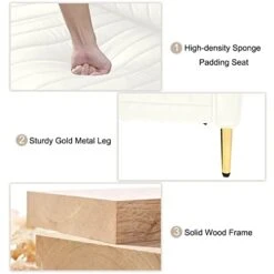 KIVENJAJA Velvet Loveseat Sofa, Channel Tufted 2-Seater Small Couch, Modern Love Seat With 2 Pillows For Living Room Bedroom Apartment, 55”W (Beige) 15 KIVENJAJA Velvet Loveseat Sofa, Channel Tufted 2-Seater Small Couch, Modern Love Seat With 2 Pillows For Living Room Bedroom Apartment, 55”W (Beige) -Songmics Furniture Shop 41mkkhPOMlL