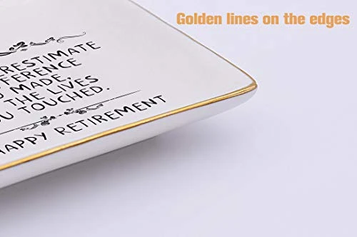 Happy Retirement Gifts For Women-Jewelry Holder Ring Dish Trinket Tray-Retirement Appreciation Gift For Mom Boss Co-worker,Teacher,Nurse,Friends,Wife,Sister-Never Underestimate The Difference You Made 2 Happy Retirement Gifts For Women-Jewelry Holder Ring Dish Trinket Tray-Retirement Appreciation Gift For Mom Boss Co-worker,Teacher,Nurse,Friends,Wife,Sister-Never Underestimate The Difference You Made - Image 2