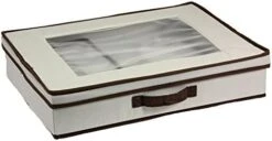 Household Essentials 534 Dinnerware Storage Box With Lid And Handles | Chest For Salad Plates | Natural Canvas With Brown Trim 28 Household Essentials 534 Dinnerware Storage Box With Lid And Handles | Chest For Salad Plates | Natural Canvas With Brown Trim -Songmics Furniture Shop 41mmumhPP5L. AC