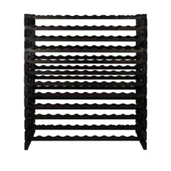 DisplayGifts Pine Wooden Wine Holder Stackable Modular Display Shelves Wine Rack Storage Stand Thick Wood Black 12 X 12 Rows 144 Slots -Songmics Furniture Shop 41mqJsk3ExL