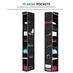 ZOBER Hanging Shoe Organizer For Closet - 10-Shelf Hanging Shoe Rack W/Side Mesh Pockets - 1 Pack Space Saving Shoe Holder (Black) -Songmics Furniture Shop 41mrKRsRngL