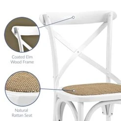 Modway Gear Rustic Modern Farmhouse Elm Wood Rattan Dining Chair In White -Songmics Furniture Shop 41mrhHcaEJL
