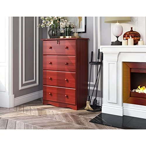 Palace Imports 100% Solid Wood 4-Super Jumbo Drawer Chest With Lock, Mahogany. Requires Assembly 2 Palace Imports 100% Solid Wood 4-Super Jumbo Drawer Chest With Lock, Mahogany. Requires Assembly - Image 2