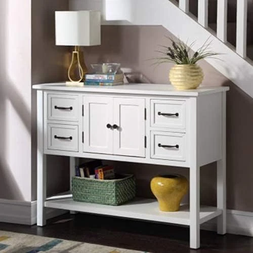 P PURLOVE Console Table Buffet Table Wood Buffet Storage Cabinet With Drawer And Bottom Shelf, Buffet Server For Living Room Kitchen Dining Room Furniture 7 P PURLOVE Console Table Buffet Table Wood Buffet Storage Cabinet With Drawer And Bottom Shelf, Buffet Server For Living Room Kitchen Dining Room Furniture - Image 7