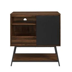 Walker Edison Modern Rectangle Sideboard With Record Player Storage-Entryway Serving Storage Cabinet Doors-Dining Room Console, 30 Inch, Black And Dark Walnut -Songmics Furniture Shop 41n2N7Xw16L