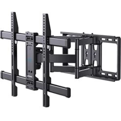 PERLESMITH Full Motion TV Wall Mount For 37-82 Inch TVs Up To 132 Lbs, Max VESA 600x400mm, TV Bracket With Dual Articulating Arms, Tilt, Swivel, Extension, 16" Wood Studs, PSLFK1