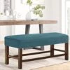 Gydream Velvet Thick Bench Cover,Upholstered Dining Room Bench Cover, Stretch Bench Seat Cover For Piano Bench Long Bench Living Room (peacoke Blue,Large)