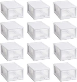 Sterilite 27 Quart White Frame Clear Plastic Stackable Storage Container Bin W/Single Drawer, 4 Pack 23 Sterilite 27 Quart White Frame Clear Plastic Stackable Storage Container Bin W/Single Drawer, 4 Pack -Songmics Furniture Shop 41nHNK oZDL. AC